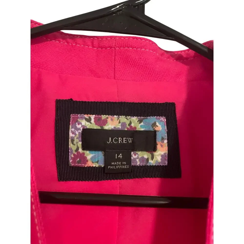 J.Crew Linen Blend Blazer Pink Career Lightweight Office Business Casual-sz 14
